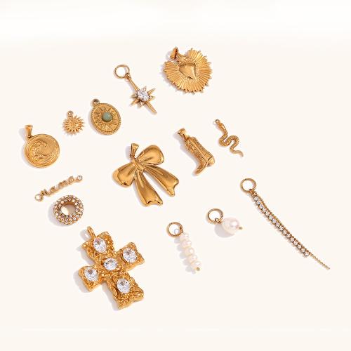 Pendentifs en acier inoxydable, Acier inoxydable 304, avec perle de plastique, Placage, DIY & avec strass & boucle de 1/1, plus de couleurs à choisir, Vendu par PC[