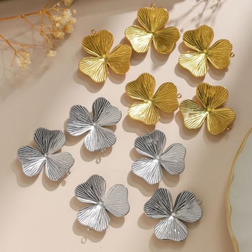 Stainless Steel Leaf Pendant, 304 Stainless Steel, Flower, plated, DIY [