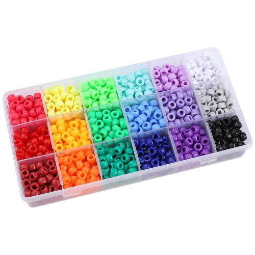 Bola Plástica De Color Sólido, Plástico, Bricolaje, más colores para la opción, 9x6mm, aproximado 1350PCs/Caja, Vendido por Caja[