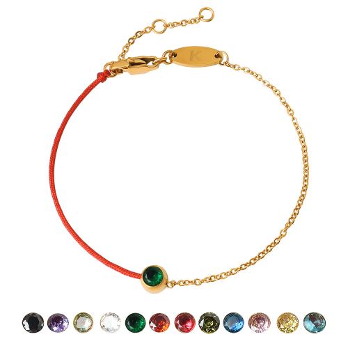 Acier titane bracelet, avec Cordon de noeud & zircon cubique, avec 3cm chaînes de rallonge, Placage de couleur d'or, bijoux de mode & différents matériaux pour le choix & unisexe, plus de couleurs à choisir Environ 17 cm, Vendu par PC