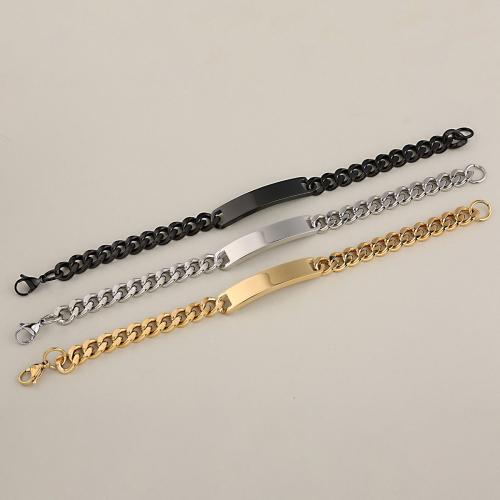 Stainless Steel Chain Bracelets, 304 Stainless Steel, plated, fashion jewelry & Unisex Approx 21.5 cm 