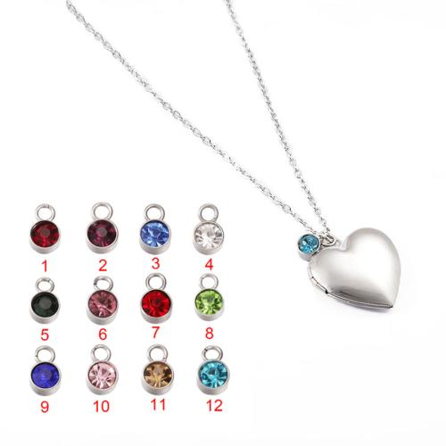 Fashion Locket Necklace, 316L Stainless Steel, Heart, mirror polish, DIY & Unisex & micro pave cubic zirconia Approx 45 cm [