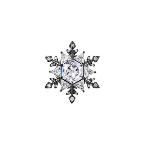 Broche de zircon cubique, laiton, pavé de micro zircon & pour femme, argent Vendu par PC