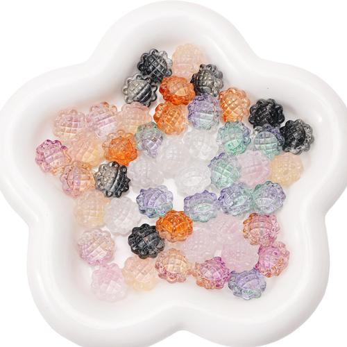 Perles en verre florales, fleur, DIY, plus de couleurs à choisir, 15mm Vendu par sac