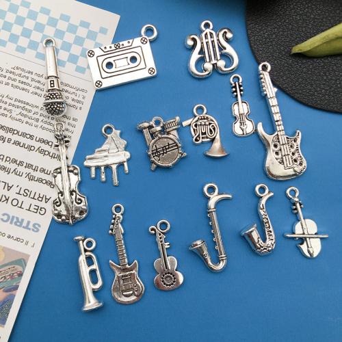 Musical Instrument Shaped Zinc Alloy Pendants, plated, DIY [