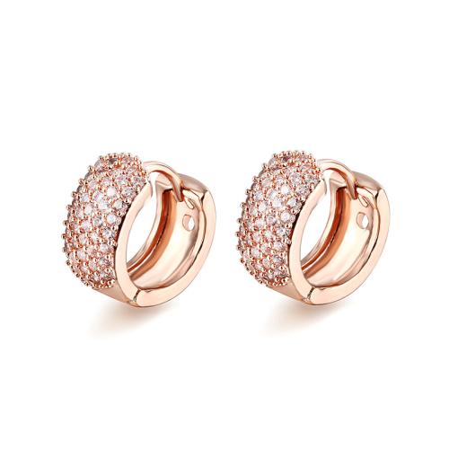 Cubic Zirconia Pendiente Brass Micro Pave, metal, chapado, Joyería & micro arcilla de zirconia cúbica & para mujer, más colores para la opción, 13x6mm, Vendido por Par