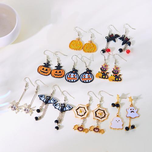 acero inoxidable 304 Pendientes con Colgantes, Recubrimiento iónico al vacío, Diseño de Halloween & para mujer & esmalte, más colores para la opción, Vendido por Par