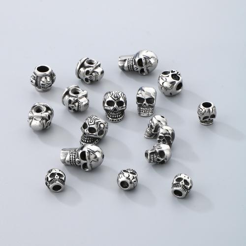 Stainless Steel Beads, 304 Stainless Steel, Skull, DIY 