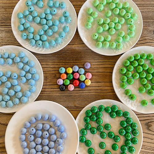 Plating Acrylic Beads, Round, DIY 17mm [