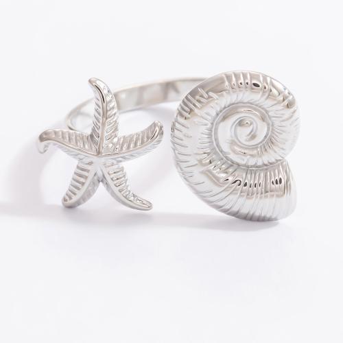 Bague en acier inoxydable, Acier inoxydable 304, Placage de couleur argentée, DIY & modèles différents pour le choix, argent, Vendu par PC