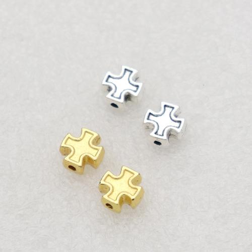 亜鉛合金のジュエリービーズ, 亜鉛合金, クロス, メッキ, DIY, 無色 穴:約 1.5mm, 約 100パソコン/バッグ, 売り手 バッグ