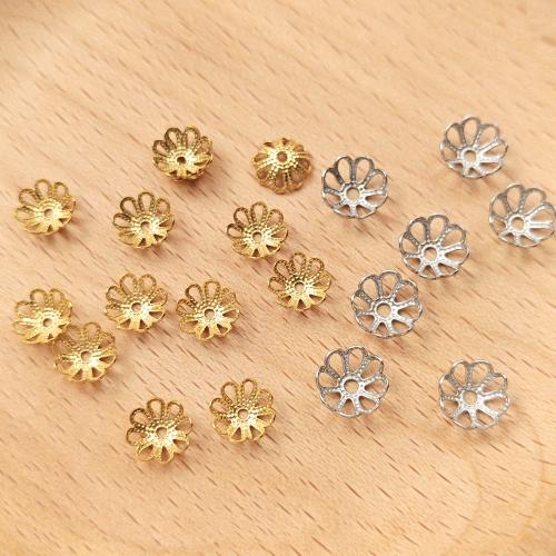 Stainless Steel Bead Cap, 304 Stainless Steel, Flower, plated, DIY [