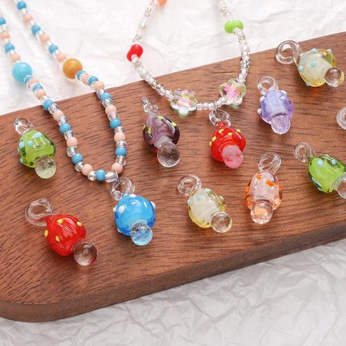 Pflanzen Lampwork Anhänger, DIY, keine, 13x29mm, verkauft von PC[