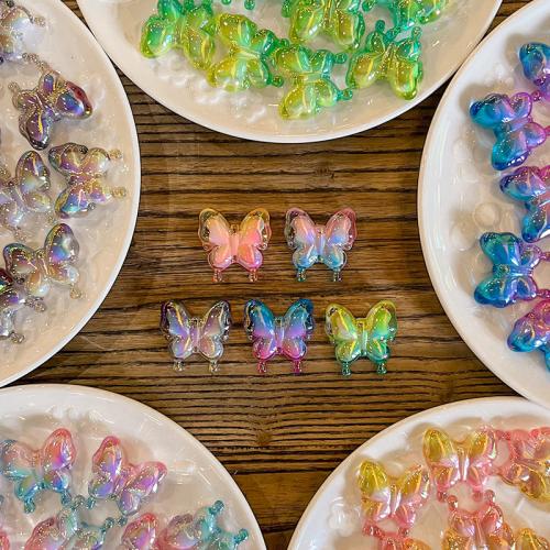 Abalorios De Acrílicos Enchapado, Acrílico, Mariposa, Bricolaje, más colores para la opción, 25x30mm, 10PCs/Bolsa, Vendido por Bolsa[