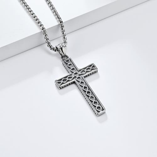 Stainless Steel Sweater Chain Necklace, 304 Stainless Steel, Cross, polished, fashion jewelry & Unisex 