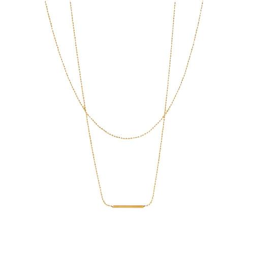 Collier de bijoux en acier inoxydable, Acier inoxydable 304, Plaqué or 18K, Double couche & bijoux de mode & pour femme, Vendu par PC