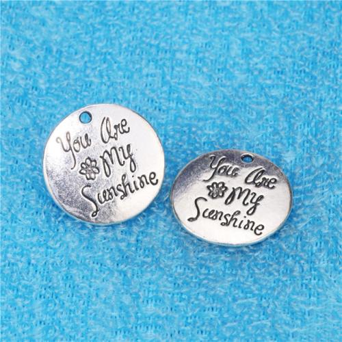 Bijoux pendentifs en Zinc alliage , alliage de zinc, Rond, Placage, DIY, 25mm Vendu par sac