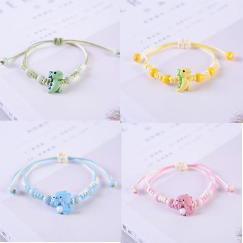 Porcelain Bracelets, Korean Waxed Cord, with Porcelain, cute & Adjustable & fashion jewelry & for woman Approx 18 cm 