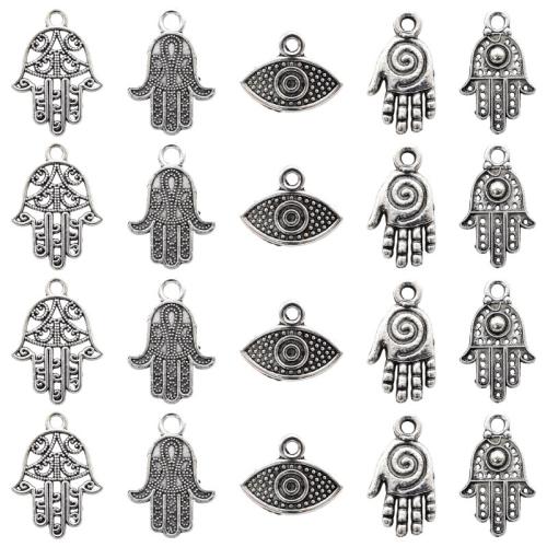 Hamsa Anhänger aus Zinklegierung, plattiert, DIY & verschiedene Stile für Wahl, keine, 100PCs/Tasche, verkauft von Tasche[