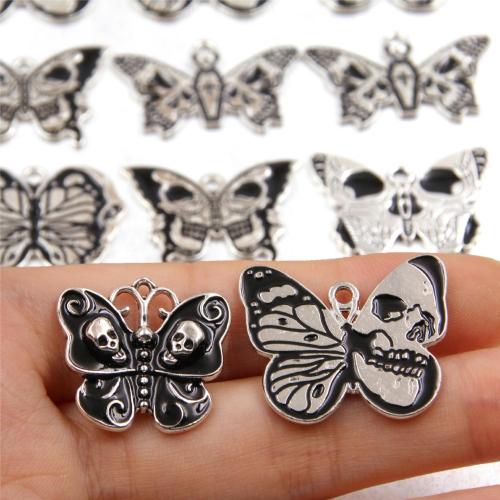 Pendentifs animaux en alliage de zinc, papillon, Placage, DIY & émail, plus de couleurs à choisir Vendu par sac[