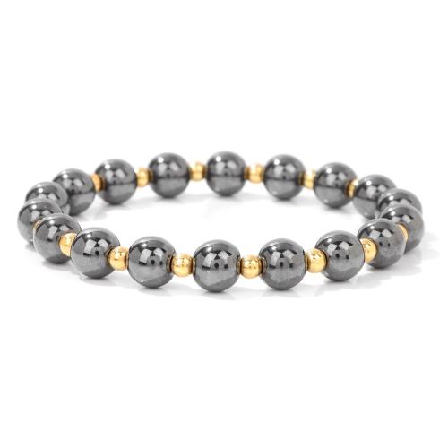 Pulsera de Hematite No Magnético, Esférico, diverso tamaño para la opción & para hombre, más colores para la opción, Vendido por UD[