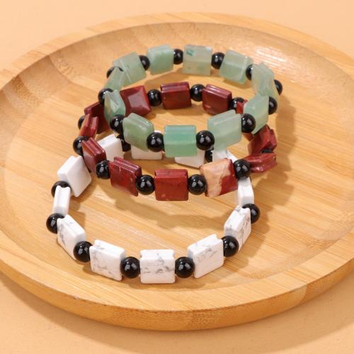 Gemstone Bracelets, Natural Stone, with Elastic Thread & Unisex 