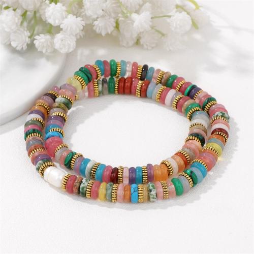 Gemstone Bracelets, Natural Stone, with Plastic Pearl & for woman 