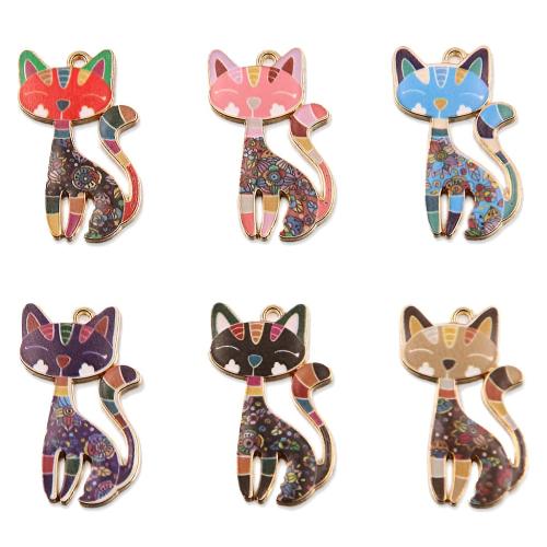 Pendentifs animaux en alliage de zinc, renard, Placage, DIY & émail, plus de couleurs à choisir Vendu par sac[