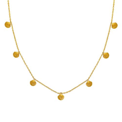 Edelstahl Schmuck Halskette, 304 Edelstahl, mit Verlängerungskettchen von 5cm, plattiert, Modeschmuck & für Frau, goldfarben, Länge:40 cm, verkauft von PC