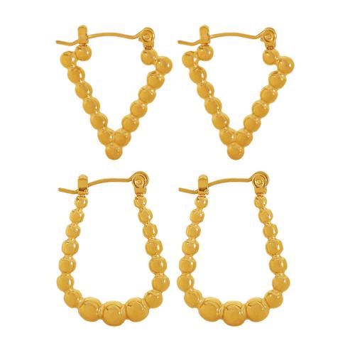 pendiente colgante de acero inoxidable, acero inoxidable 304, chapado, Joyería & diferentes estilos para la opción & para mujer, dorado, Vendido por Par