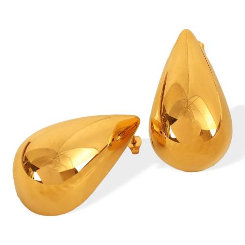 Arete de acero inoxidable , acero inoxidable 304, Gota, 18K chapado en oro, Joyería & para mujer, Vendido por Par