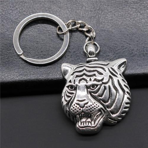 Zinc Alloy Key Chain Jewelry, Tiger, Vacuum Ion Plating, DIY [