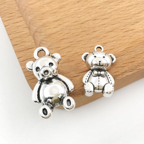 Zinc Alloy Animal Pendants, Bear, plated, DIY 