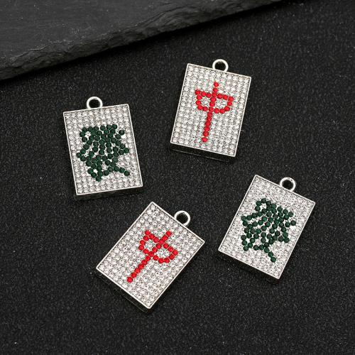 Zinc Alloy Rhinestone Pendants, plated, DIY & with rhinestone 