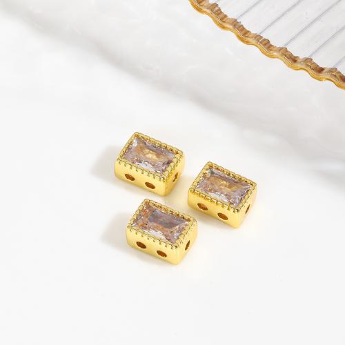 Cubic Zirconia Brass Beads, plated, DIY & micro pave cubic zirconia [