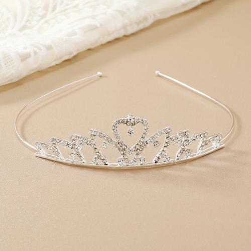 Bridal Tiaras, Zinc Alloy, silver color plated, fashion jewelry & with rhinestone, silver color [