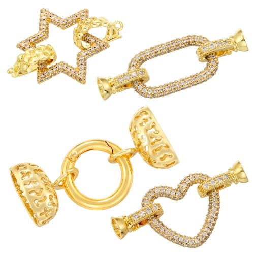 Brass Clasp Findings, plated, DIY & micro pave cubic zirconia [