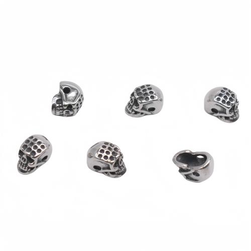 Stainless Steel Beads, 304 Stainless Steel, Skull, DIY Approx 