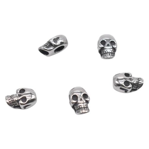 Stainless Steel Beads, 304 Stainless Steel, Skull, DIY Approx 