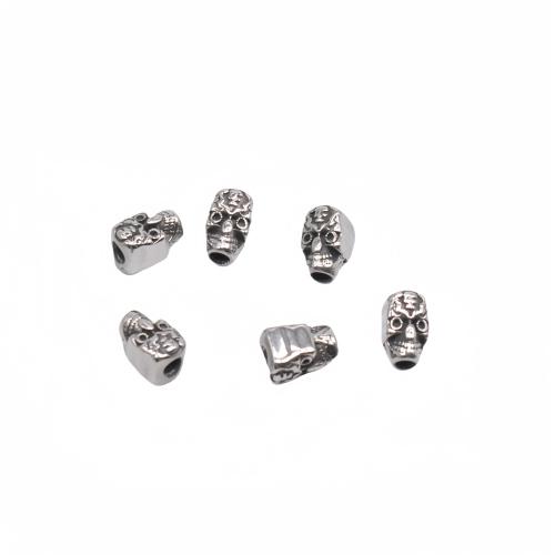 Stainless Steel Beads, 304 Stainless Steel, Skull, DIY Approx 