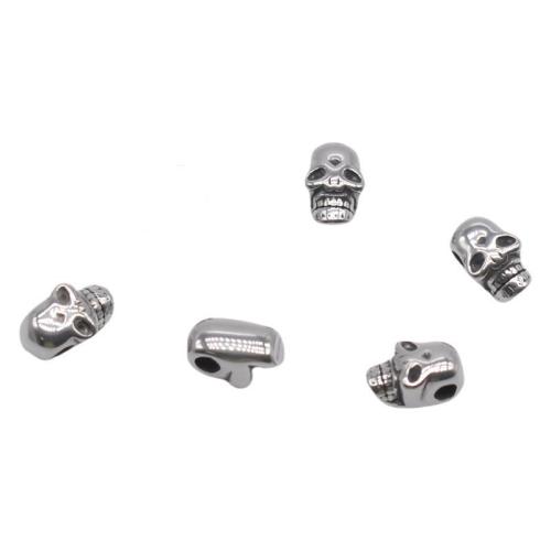 Stainless Steel Beads, 304 Stainless Steel, Skull, DIY Approx 