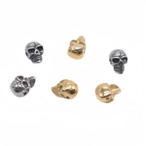 Stainless Steel Beads, 304 Stainless Steel, Skull, Vacuum Ion Plating, DIY Approx 