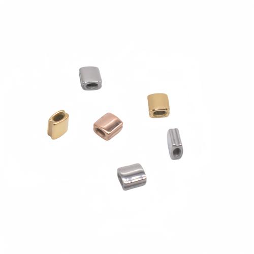 Stainless Steel Beads, 304 Stainless Steel, Rectangle, plated, DIY 