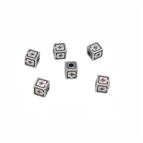 Stainless Steel Beads, 304 Stainless Steel,  Square, plated, DIY 