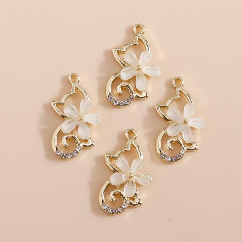 Zinc Alloy Rhinestone Pendants, plated, DIY & with rhinestone 