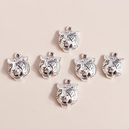 Zinc Alloy Animal Pendants, Tiger, plated, DIY 