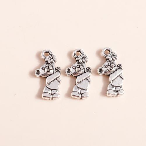 Zinc Alloy Animal Pendants, Bear, plated, DIY 