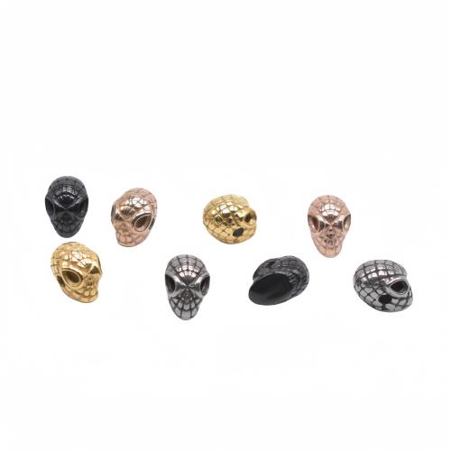 Stainless Steel Beads, 304 Stainless Steel, Skull, Vacuum Ion Plating, DIY Approx 2.3mm, Approx 