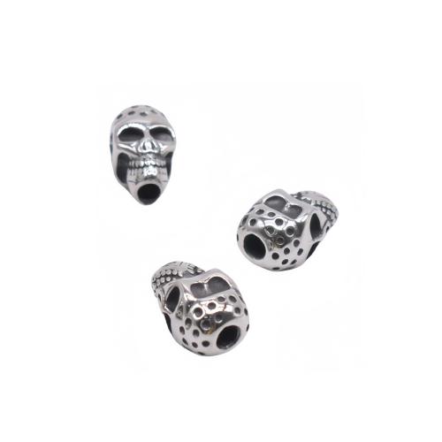 Stainless Steel Beads, 304 Stainless Steel, Skull, DIY Approx 