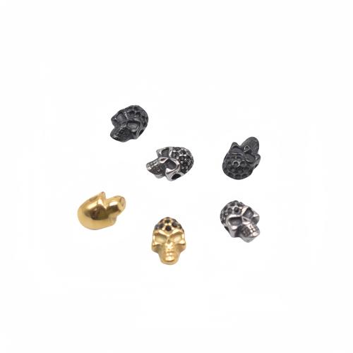 Stainless Steel Beads, 304 Stainless Steel, Skull, Vacuum Ion Plating, DIY Approx 2.2mm, Approx 